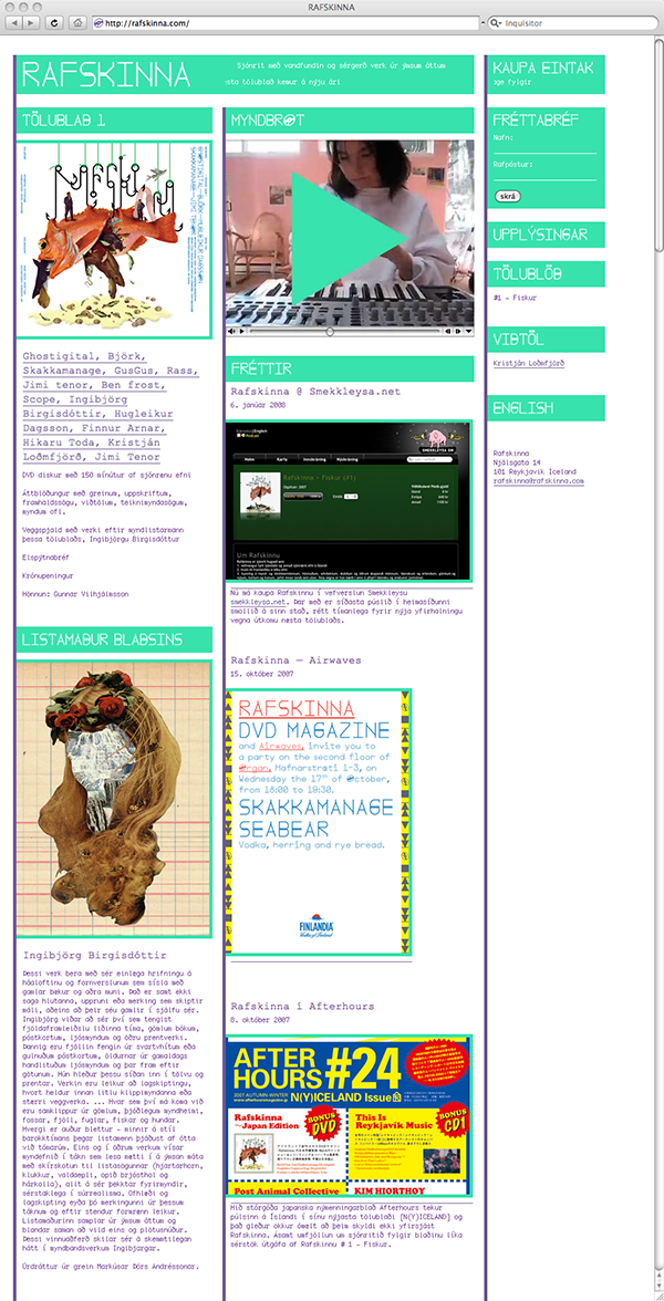 Rafskinna Website